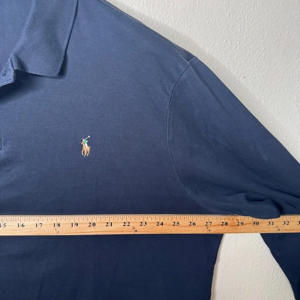 Polo Ralph Lauren Shirt Mens XXL Black Polo Long Sleeve Rugby Style Classic Fit
